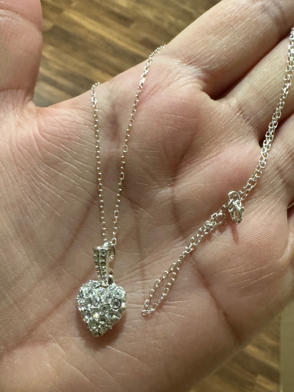 MONET Sparkling Heart Pendant Necklace in Silver